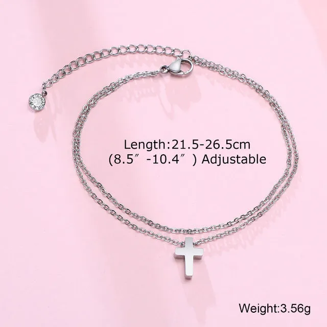 Anklet For Men,Men Anklet With Cross Charm