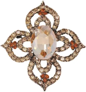 Antique Crystal Brooch Pin for Women Men Vintage Rhinestone Art Deco Flower Clover Boho Victorian Brooches Lapel Pins Elegant Dress Accessories Wedding Birthday Jewelry