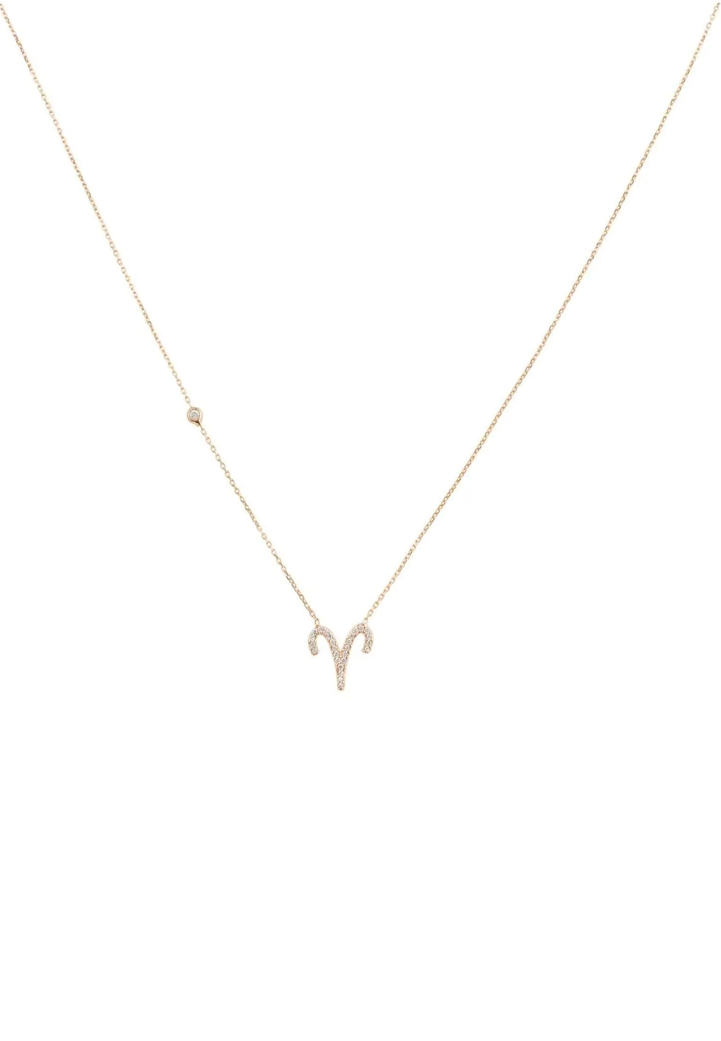 Aries Zodiac Necklace Dipped in Gold Zircon