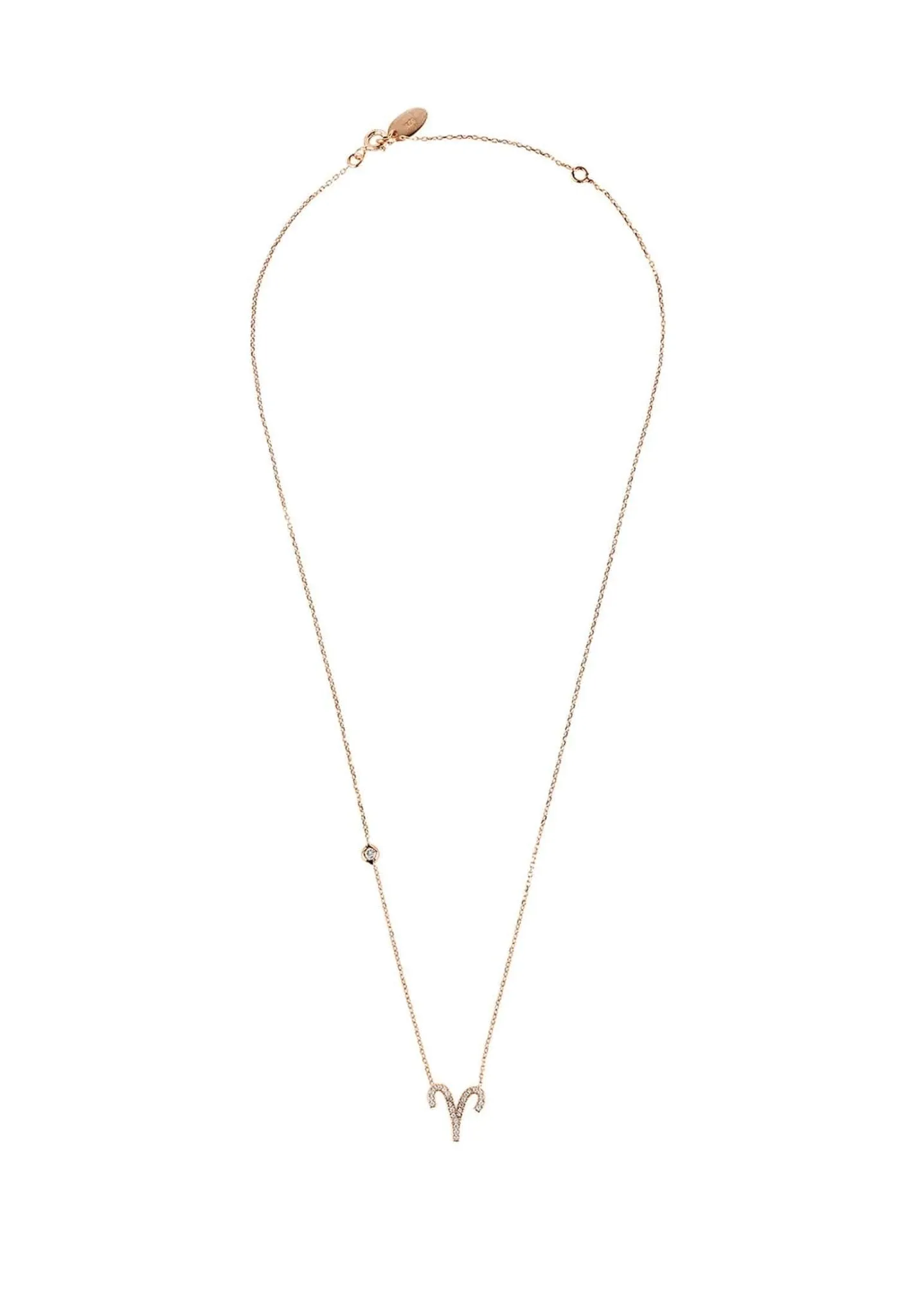 Aries Zodiac Necklace Dipped in Gold Zircon