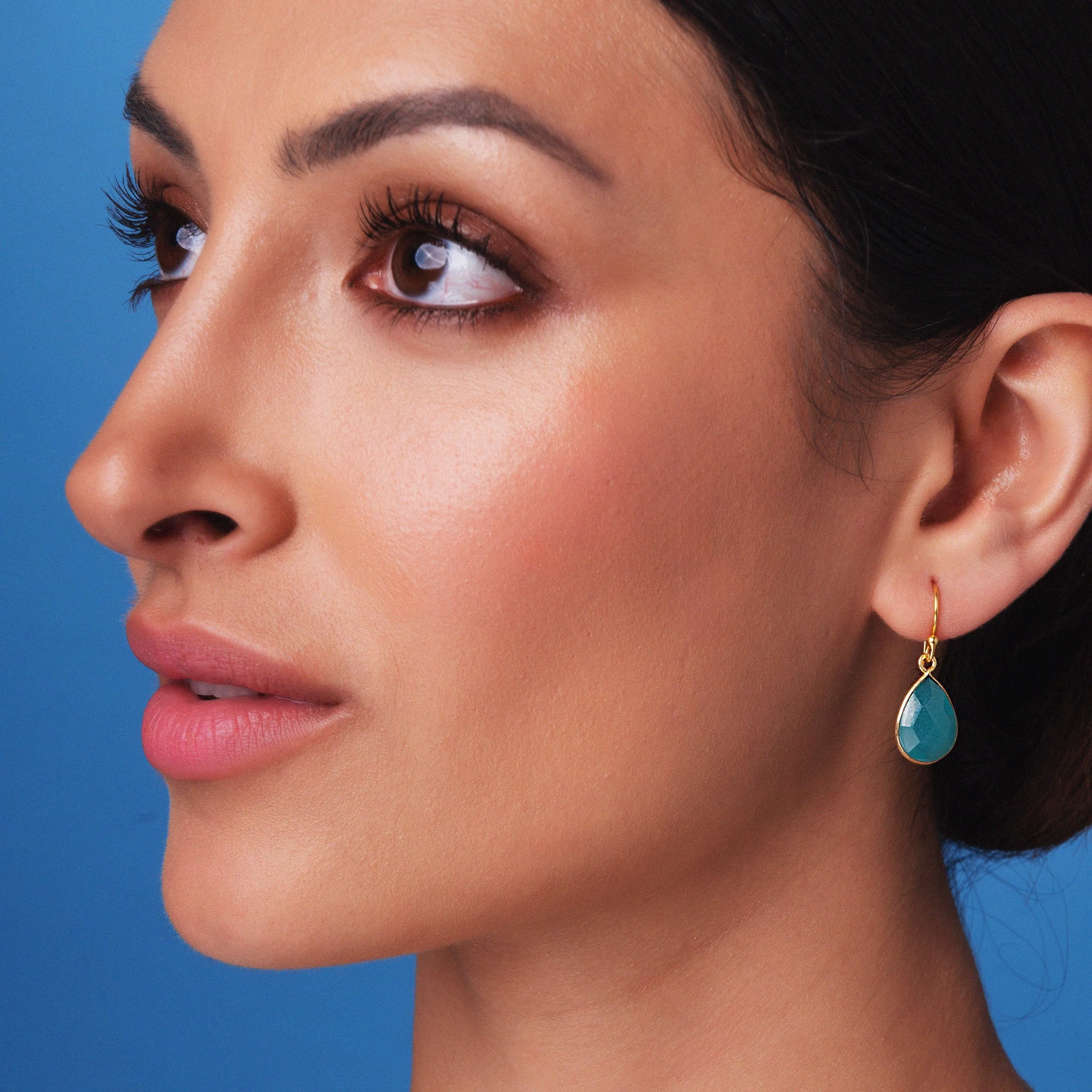 Ava Aqua Chalcedony Earrings
