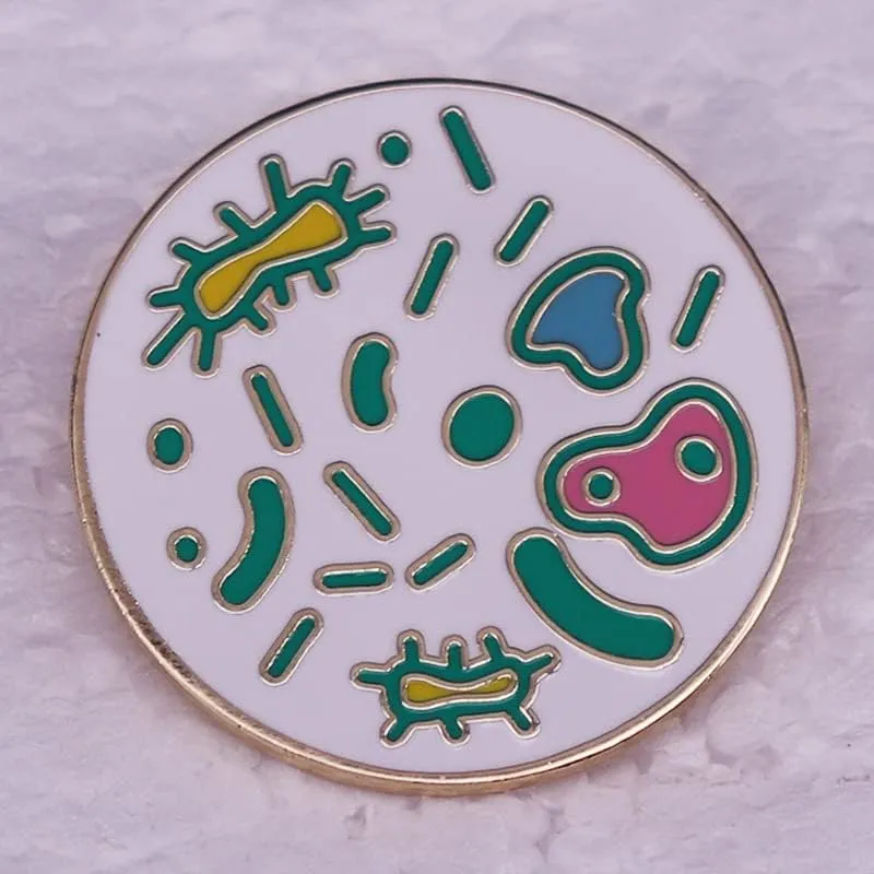 Bacteria and Microorganisms Enamel Pin, Metal brooches for Doctor Nurse Biology student