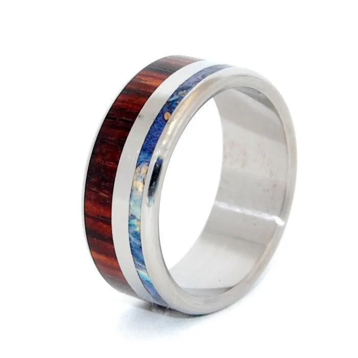 Beyond Waves Of Love | Men's Wood & Titanium Wedding Ring
