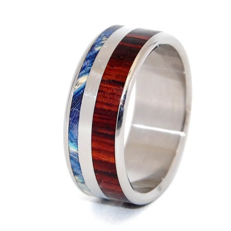 Beyond Waves Of Love | Men's Wood & Titanium Wedding Ring