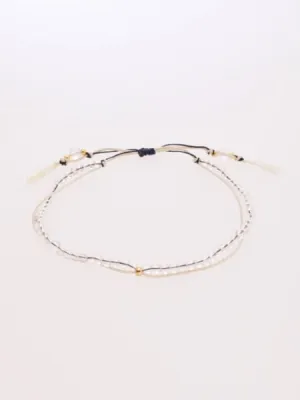 Birthstone Silk Braid Anklet- APR