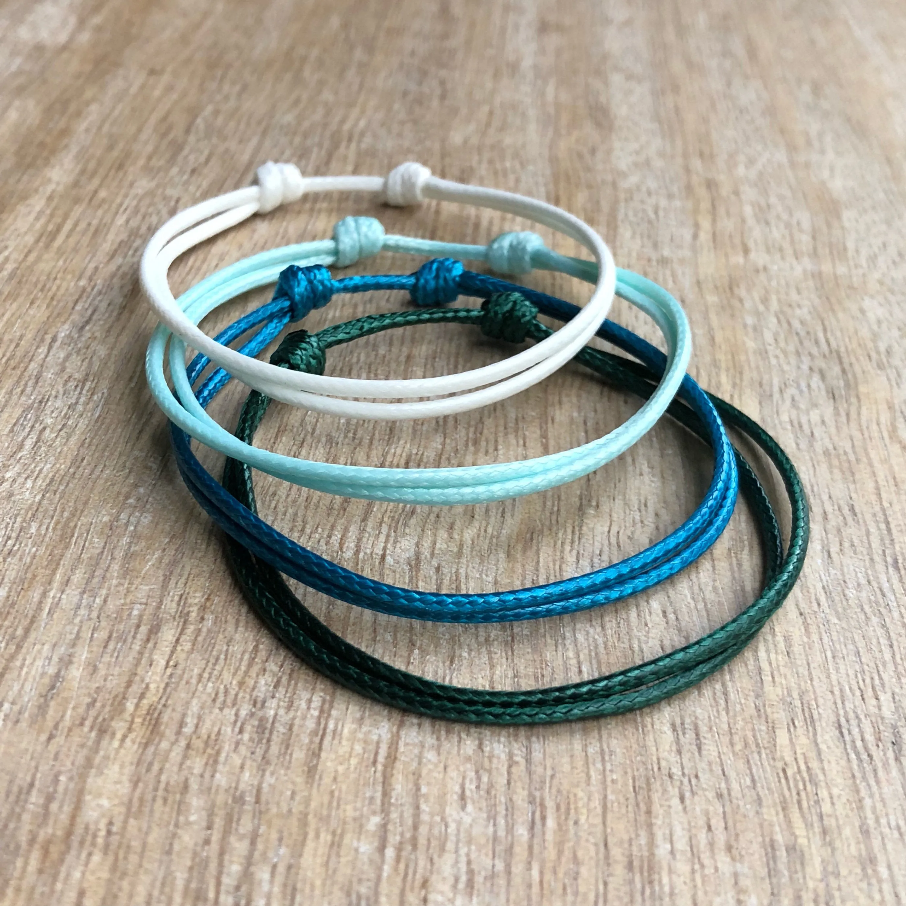 Biscayne Shades of Blue Stackable Anklets Pack of 4 Unisex