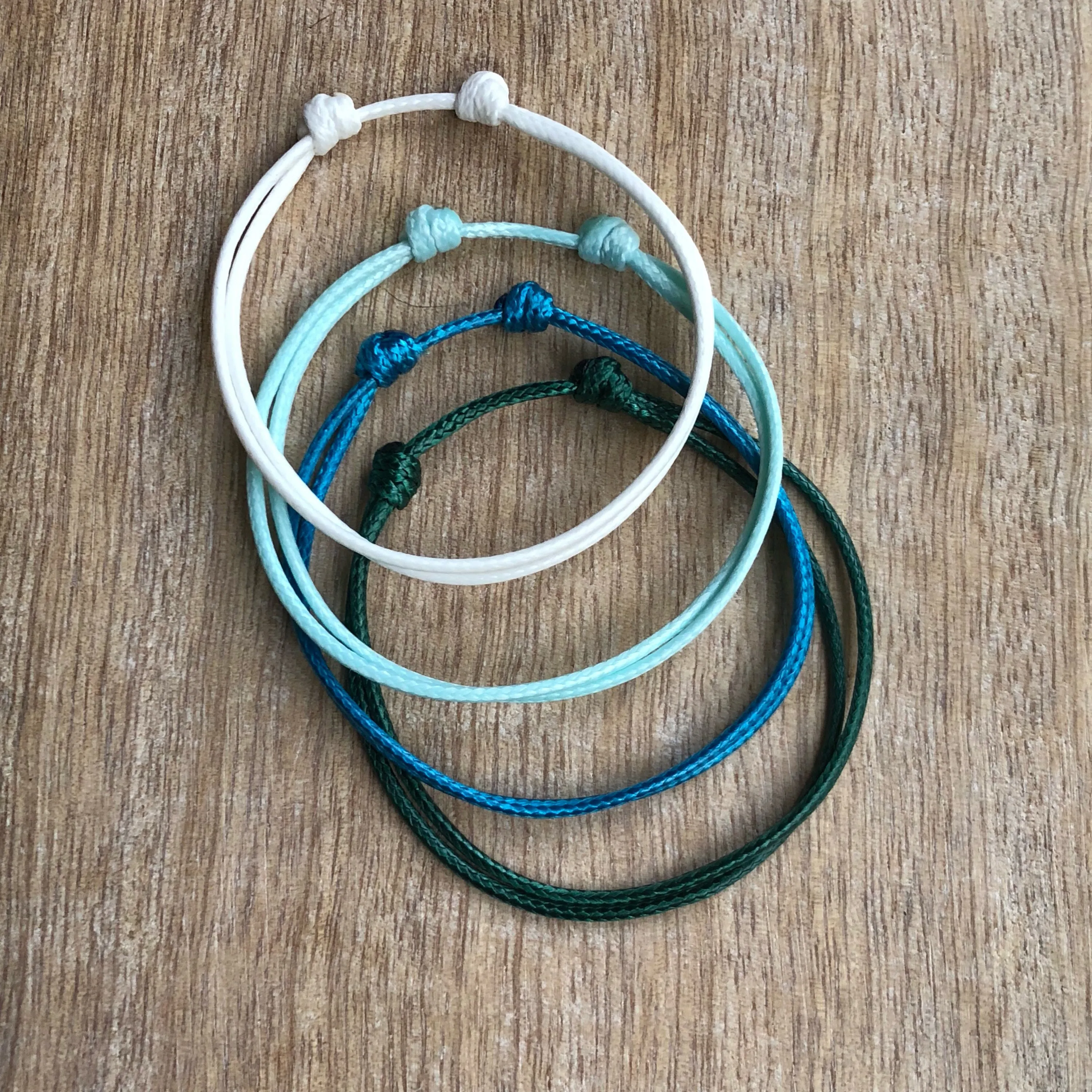 Biscayne Shades of Blue Stackable Anklets Pack of 4 Unisex