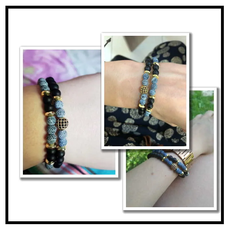 Blue Lava Beads Bracelet for Women