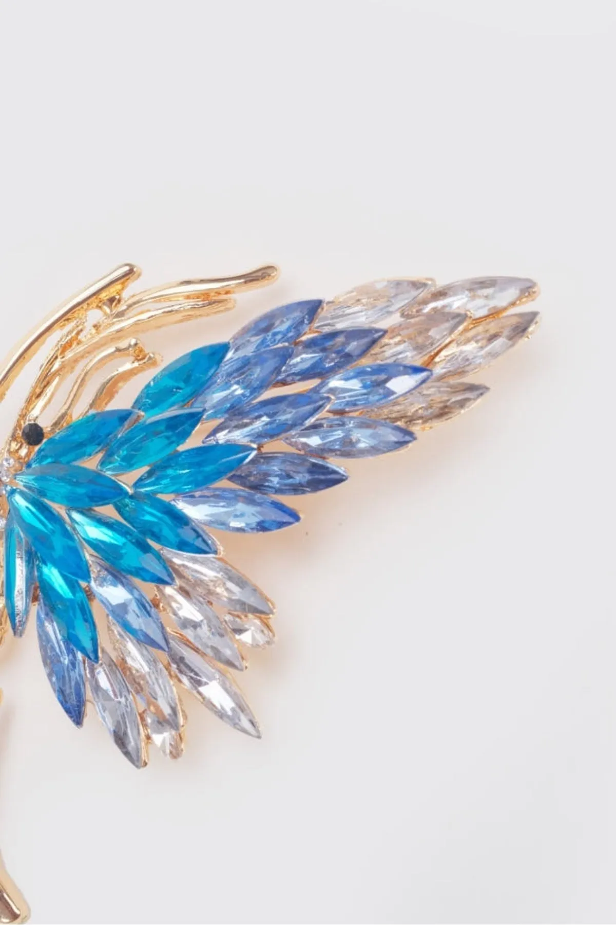 Blue Stone Butterfly Gold Brooch