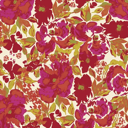 BLYTHE 5th Ave. Floral Fit & Flare - ROUGE