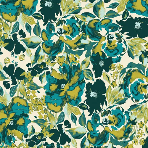 BLYTHE 5th Ave. Floral Fit & Flare - TEAL