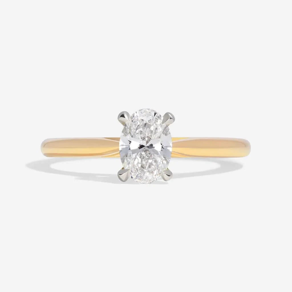 Bordeaux 0.50ct | Oval Solitaire natural Diamond Set in 18ct Gold