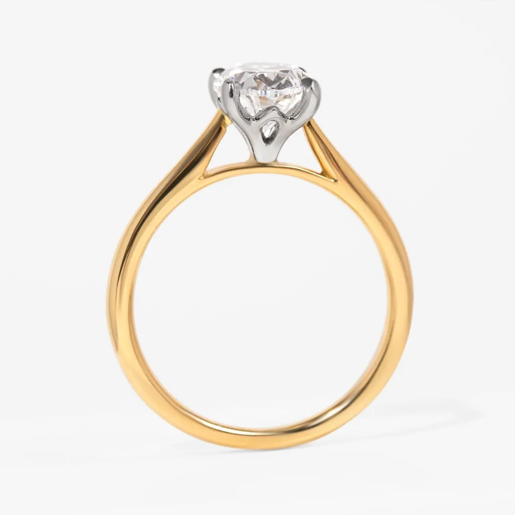 Bordeaux 0.50ct | Oval Solitaire natural Diamond Set in 18ct Gold