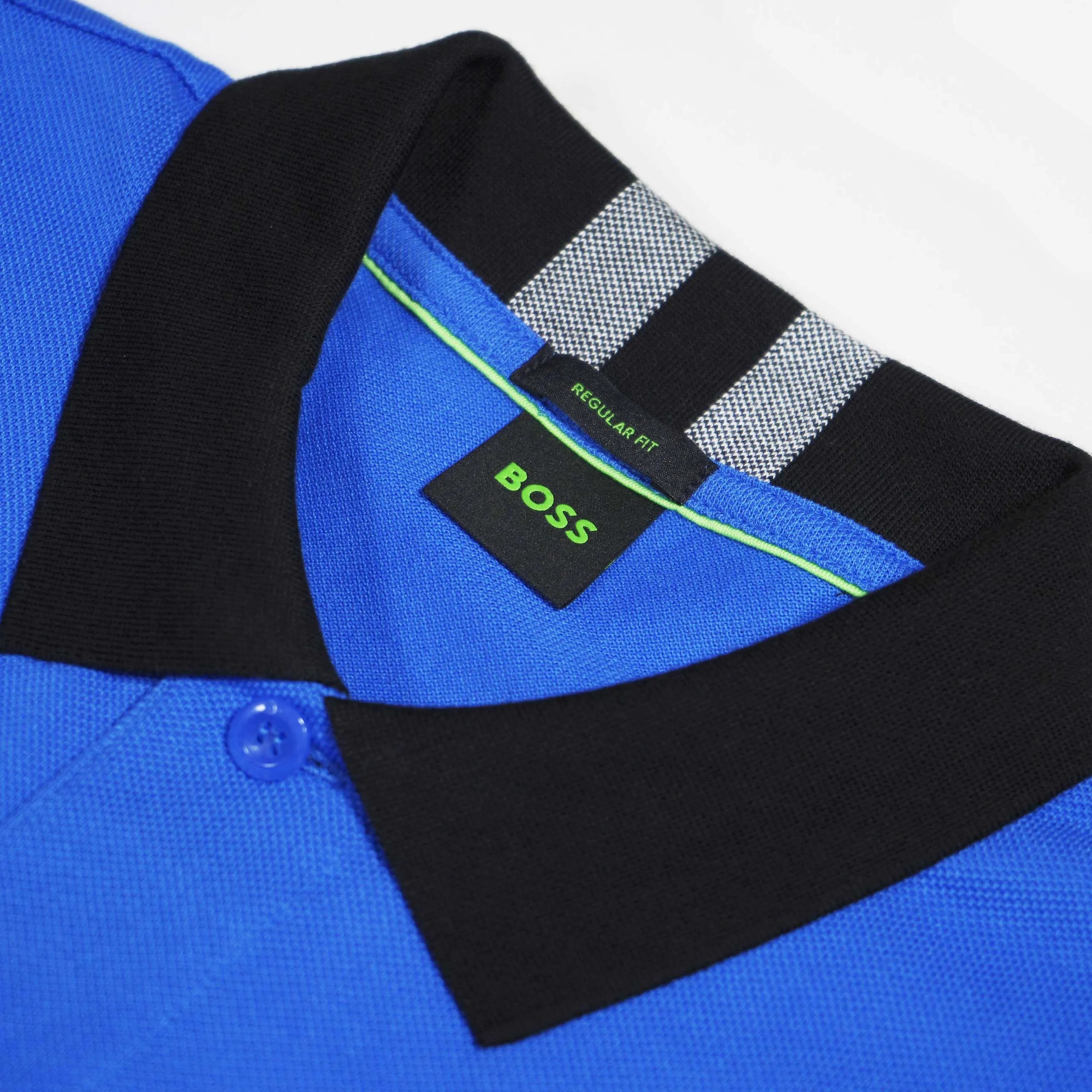 Boss 'Paddy' Contrast Collar Polo Shirt - Blue