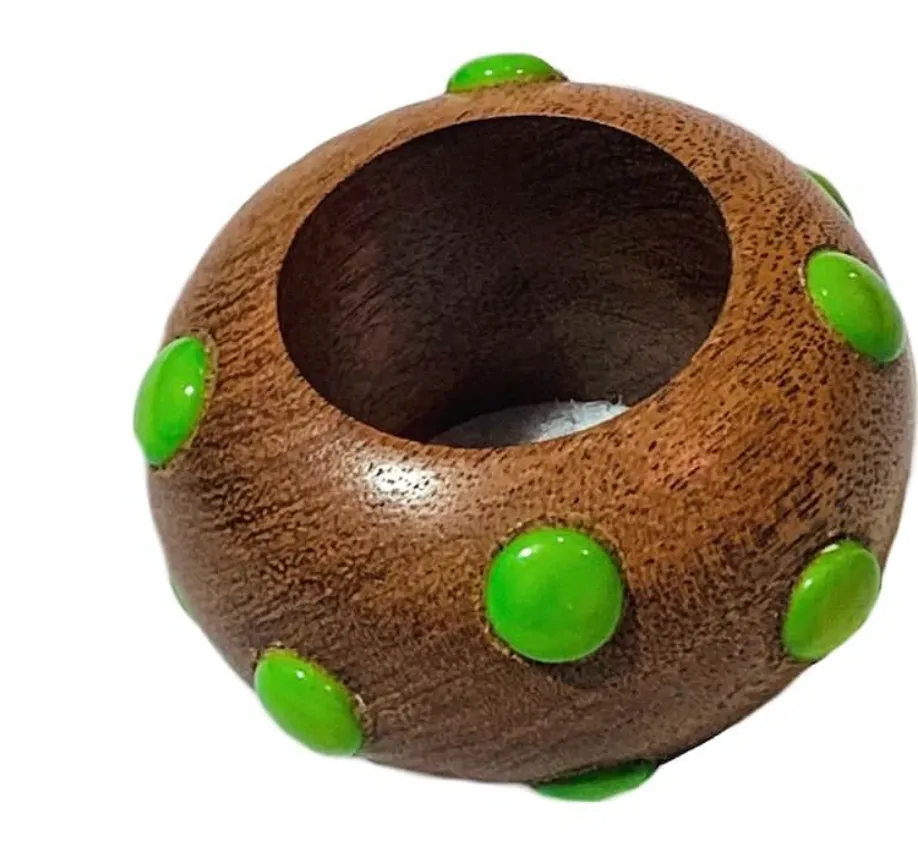 Candy Dot Napkin Ring Green Set of 4