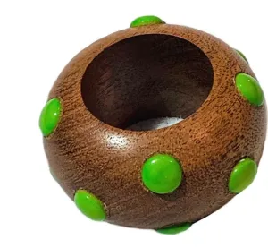 Candy Dot Napkin Ring Green Set of 4