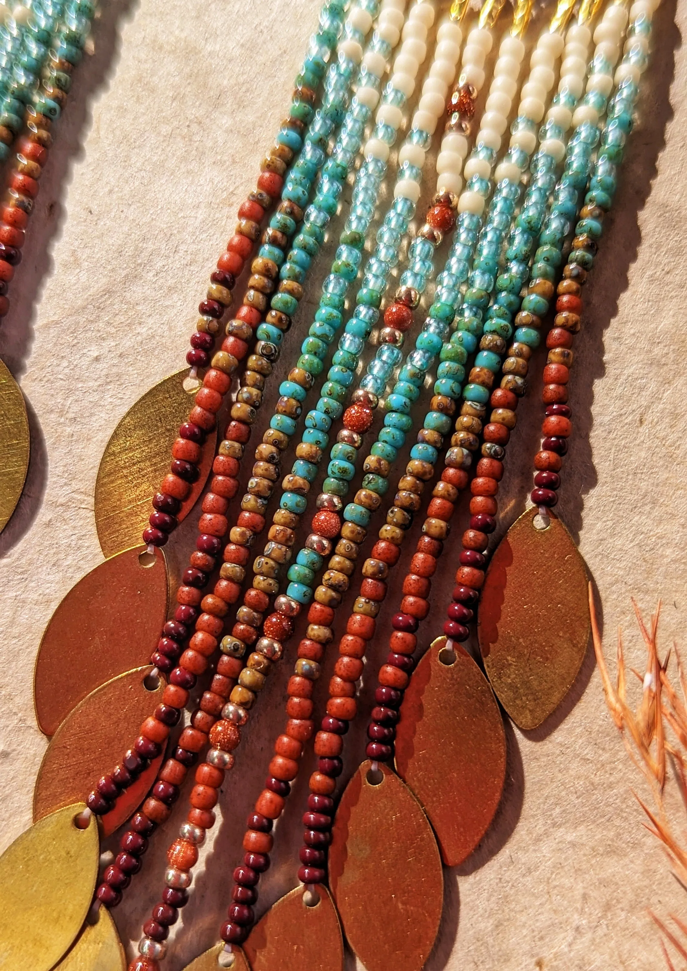 Celia Brown Sandstone Seed Bead Earrings