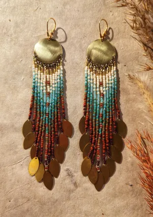 Celia Brown Sandstone Seed Bead Earrings