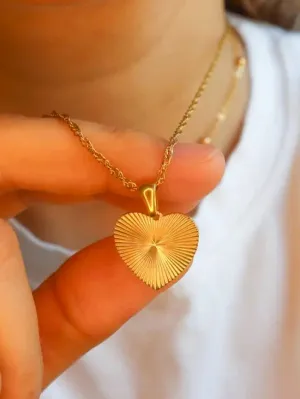 Chains Heart Shape Solid Color Necklaces Accessories