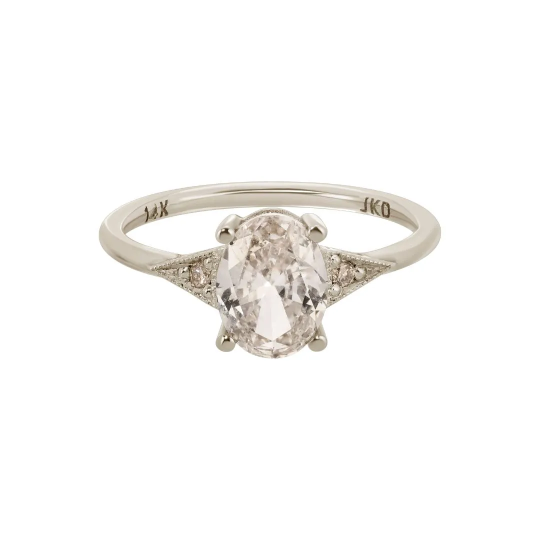 Champagne Diamond Oval Deco Ring (OOAK)