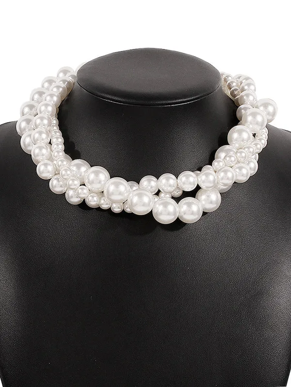 Chicmy-Imitation Pearl Three pieces Necklaces Accessories Dainty Necklace