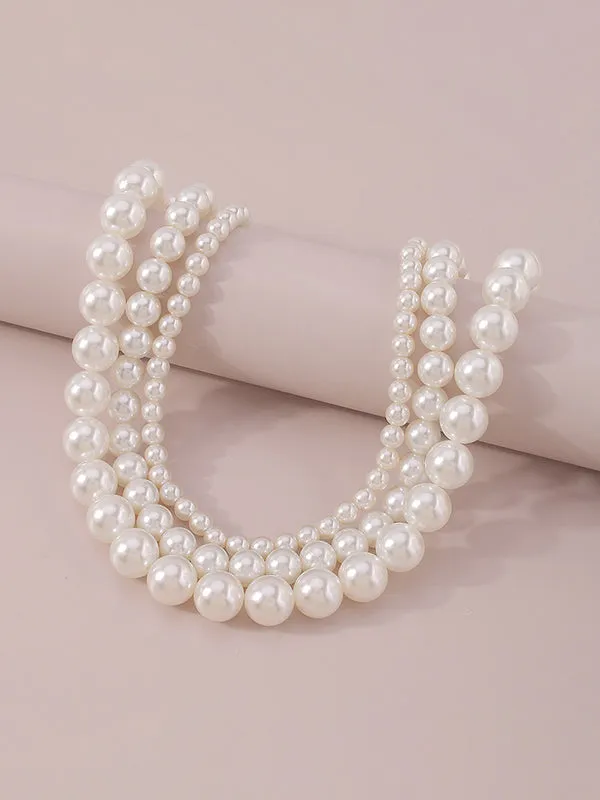 Chicmy-Imitation Pearl Three pieces Necklaces Accessories Dainty Necklace