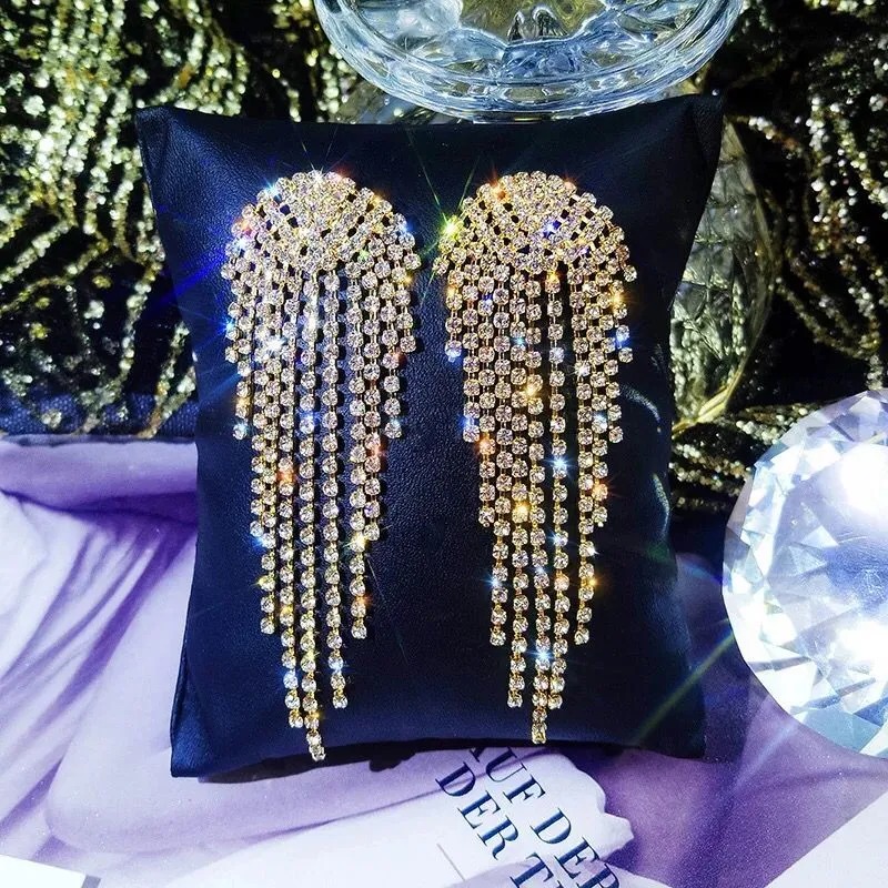 Classic & Exotic Crystal Long Earrings