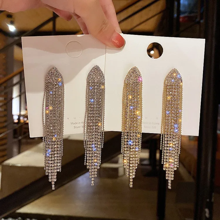 Classic & Exotic Crystal Long Earrings