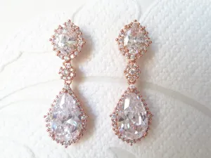 Classic Bridal CZ Drop Earrings