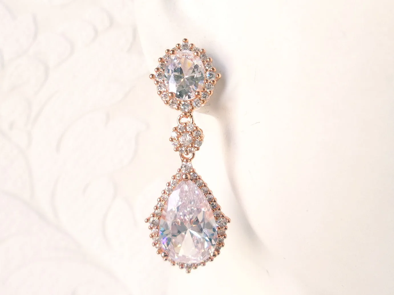 Classic Bridal CZ Drop Earrings