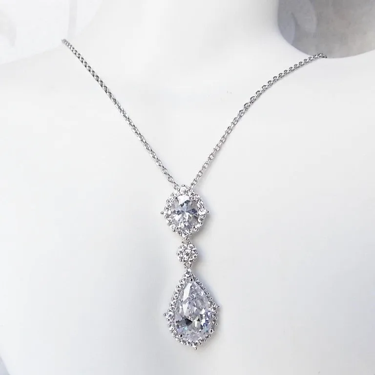 Classic Bridal CZ Drop Pendant