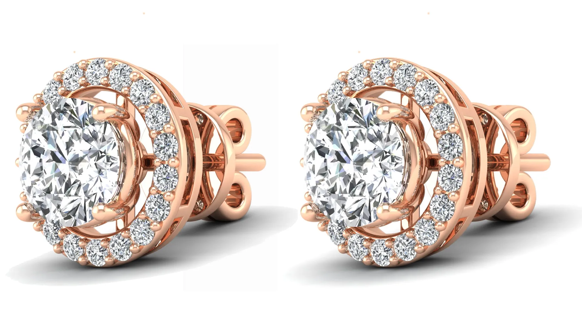 Classic Halo Stud Earrings - 2.37 ct.