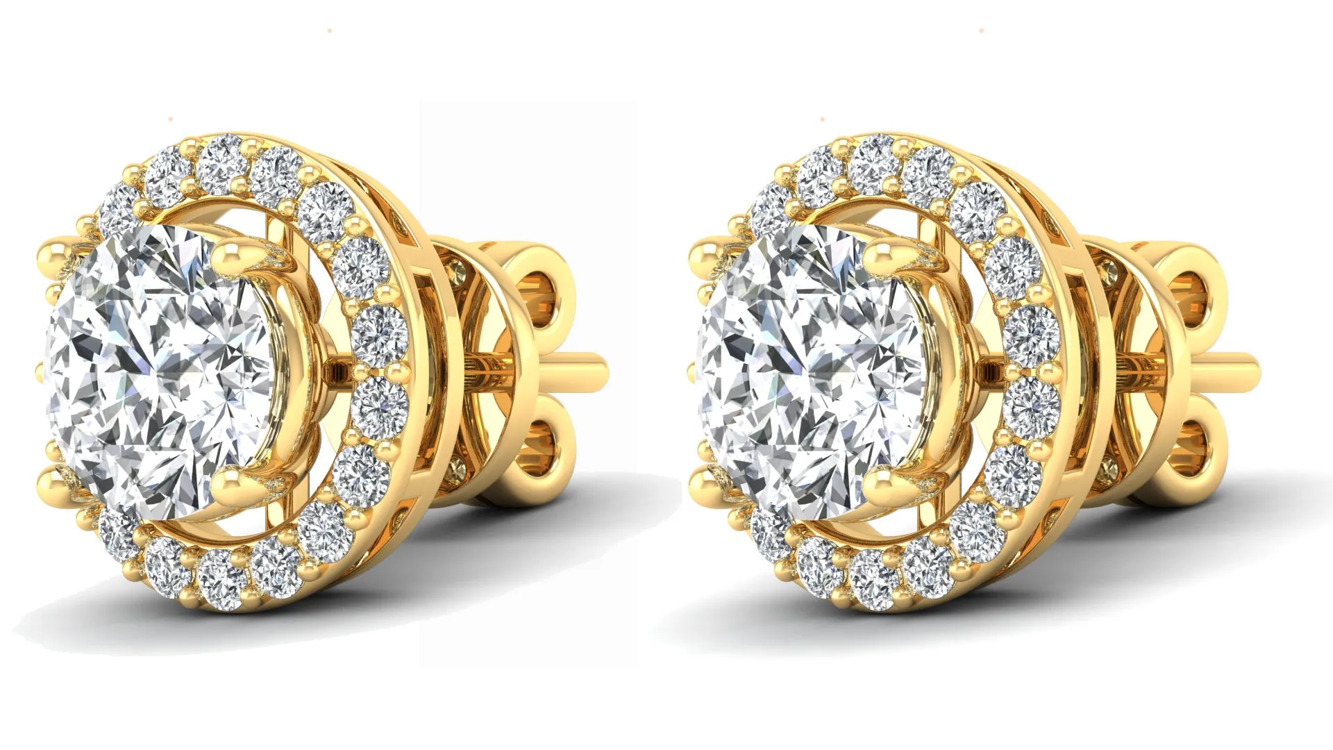 Classic Halo Stud Earrings - 2.37 ct.