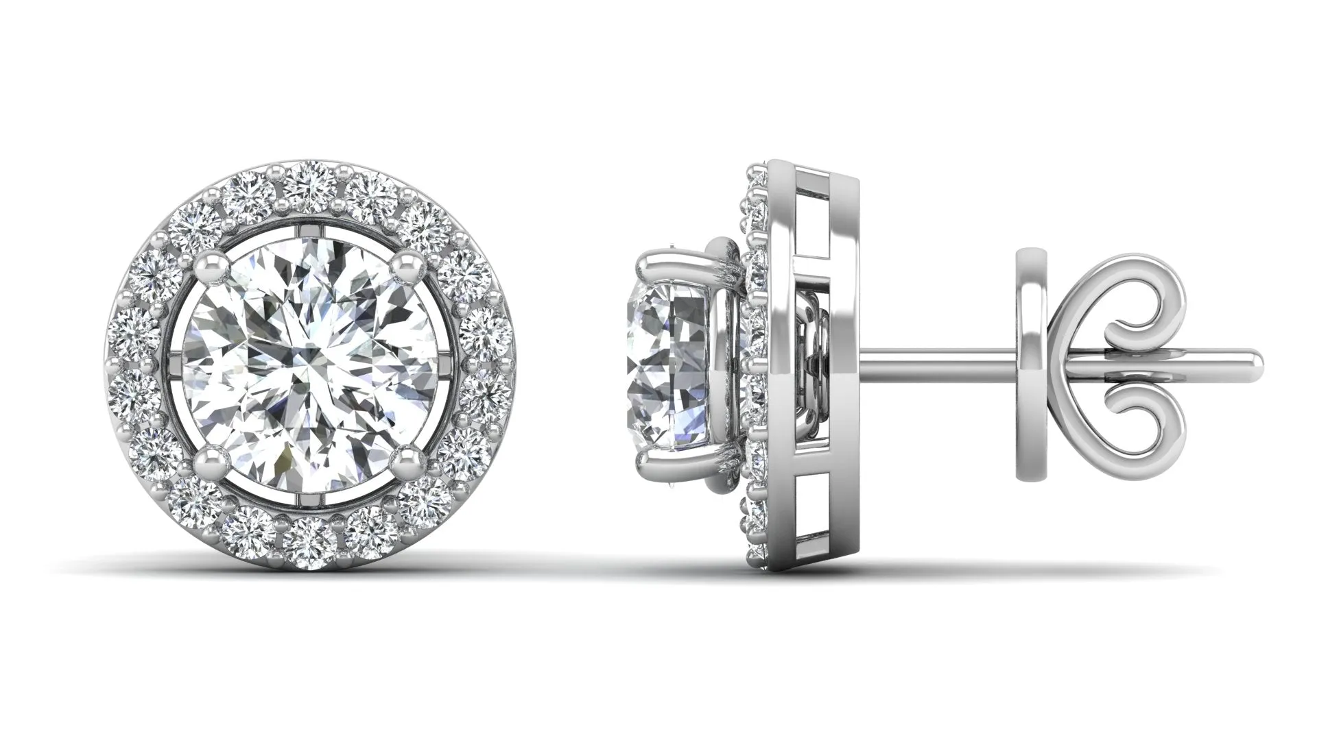 Classic Halo Stud Earrings - 2.37 ct.