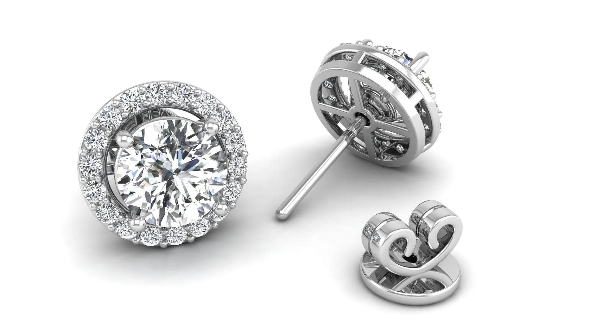 Classic Halo Stud Earrings - 2.37 ct.