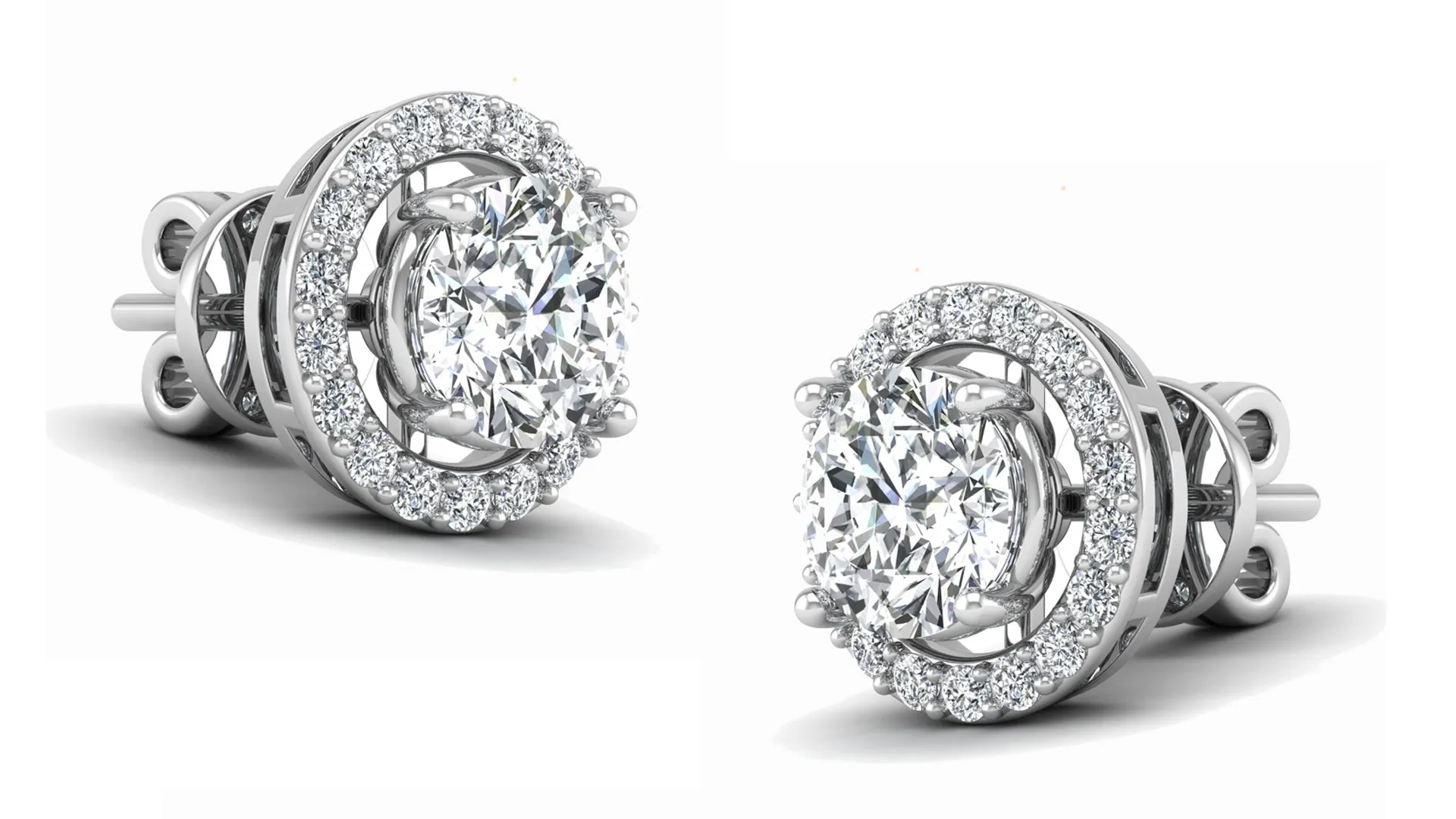 Classic Halo Stud Earrings - 2.37 ct.