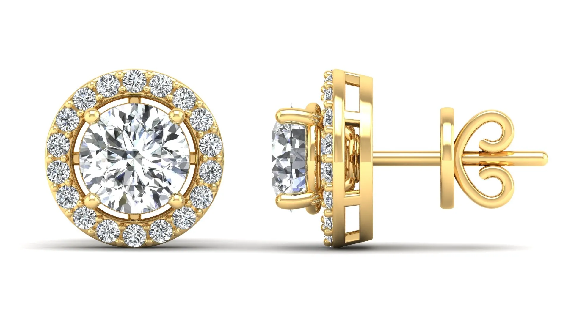Classic Halo Stud Earrings - 2.37 ct.