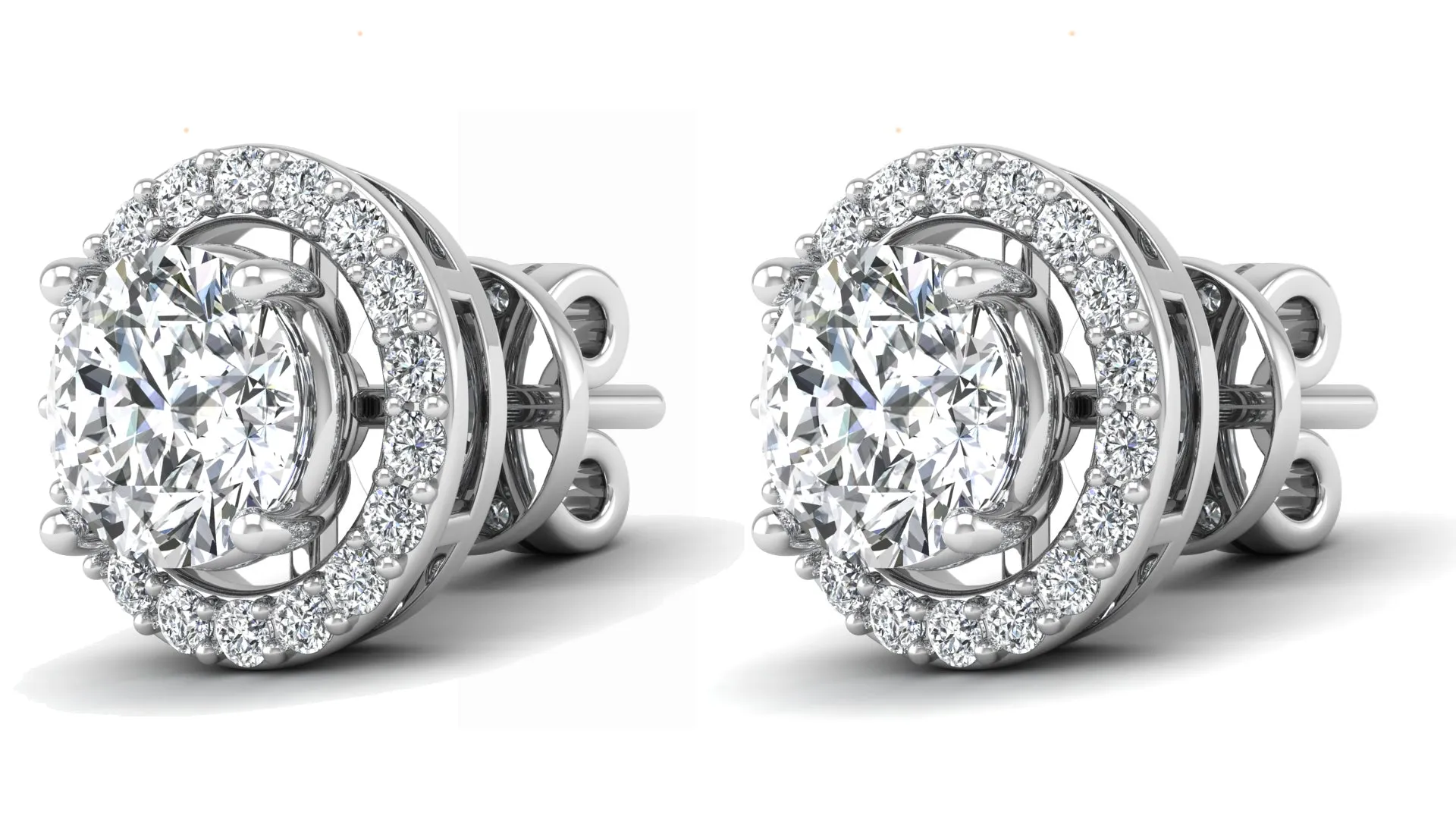 Classic Halo Stud Earrings - 2.37 ct.