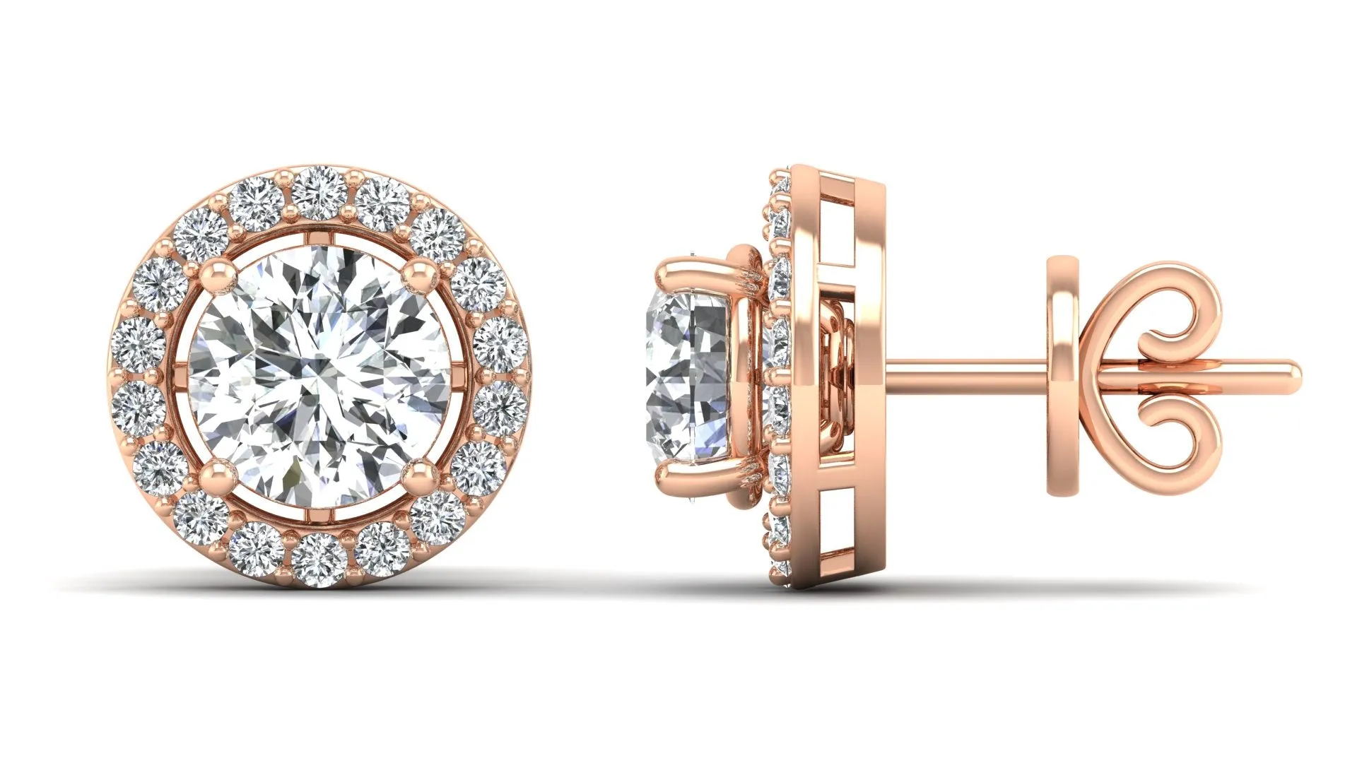 Classic Halo Stud Earrings - 2.37 ct.