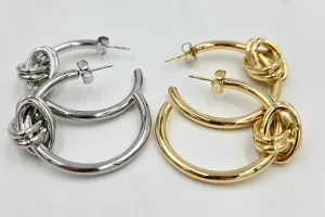 Classic Knot Hoop Earrings (2 colors)