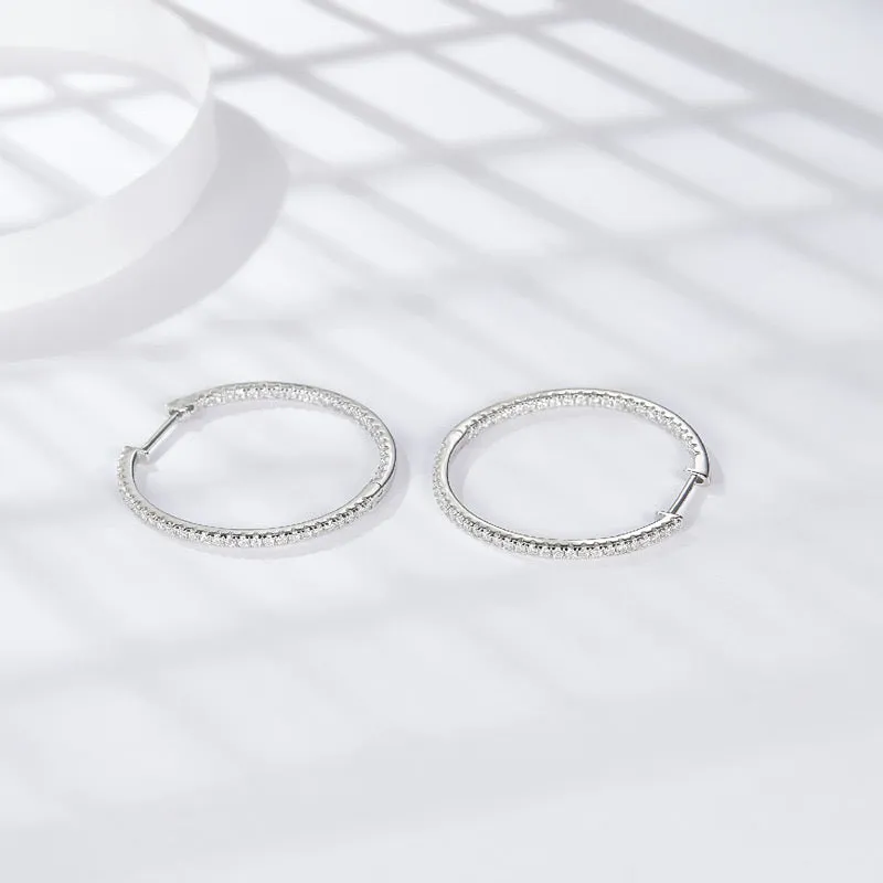Classic Moissanite Hoop Earrings