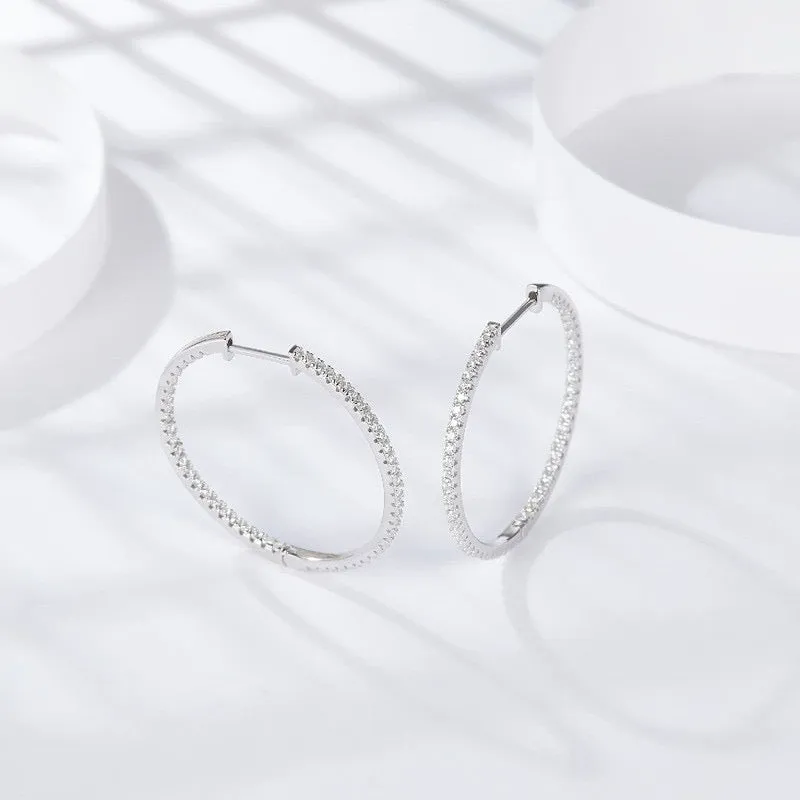 Classic Moissanite Hoop Earrings