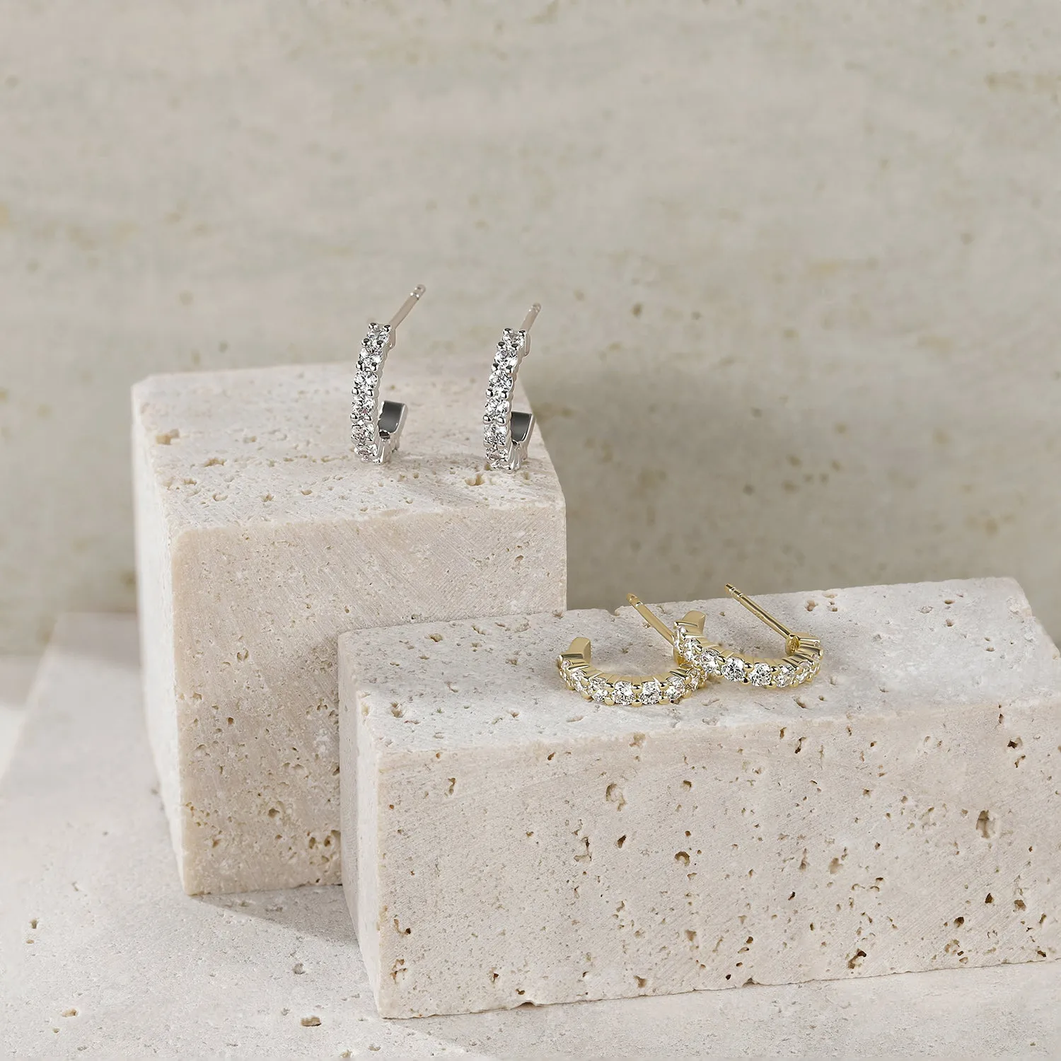 Classic Moissanite Huggie Hoop Earrings