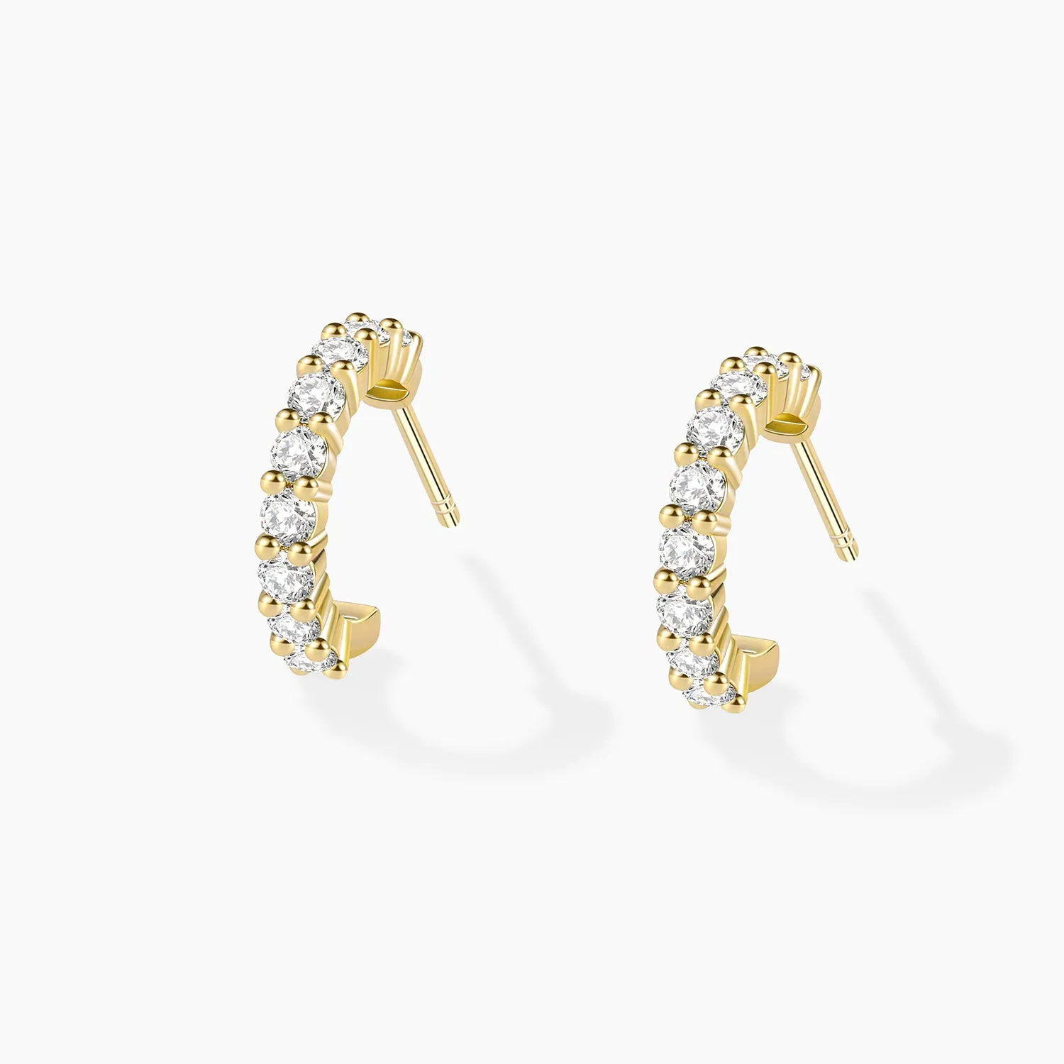 Classic Moissanite Huggie Hoop Earrings