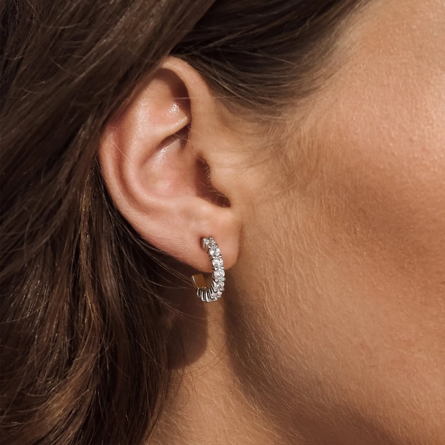 Classic Moissanite Huggie Hoop Earrings