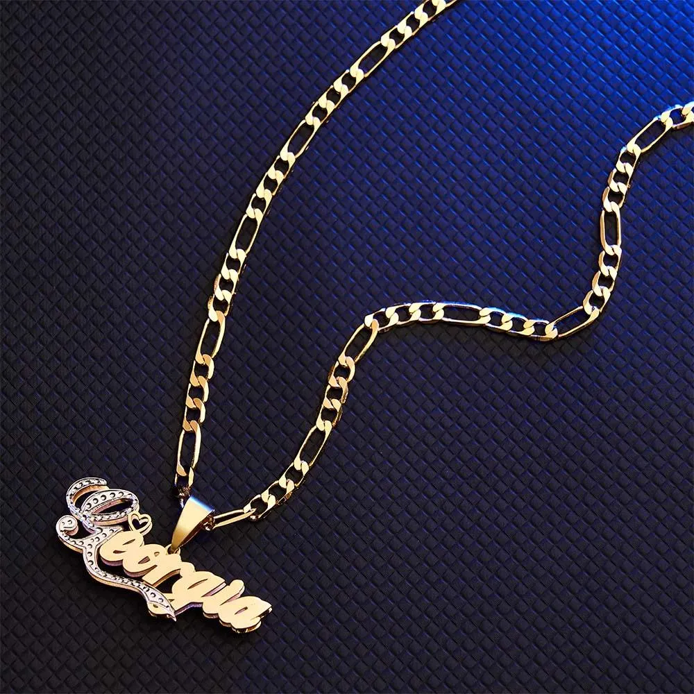 Classic Name Necklace Bling Initial Pendant Jewelry Gifts for Women