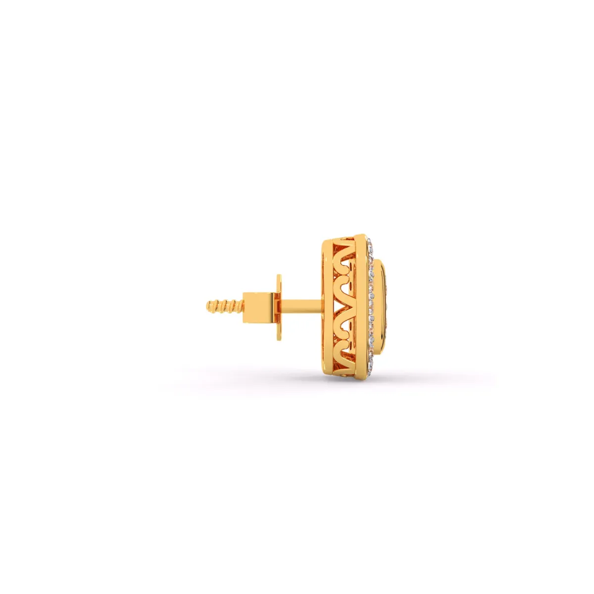 Classic Square Shaped Round Diamond Earrings