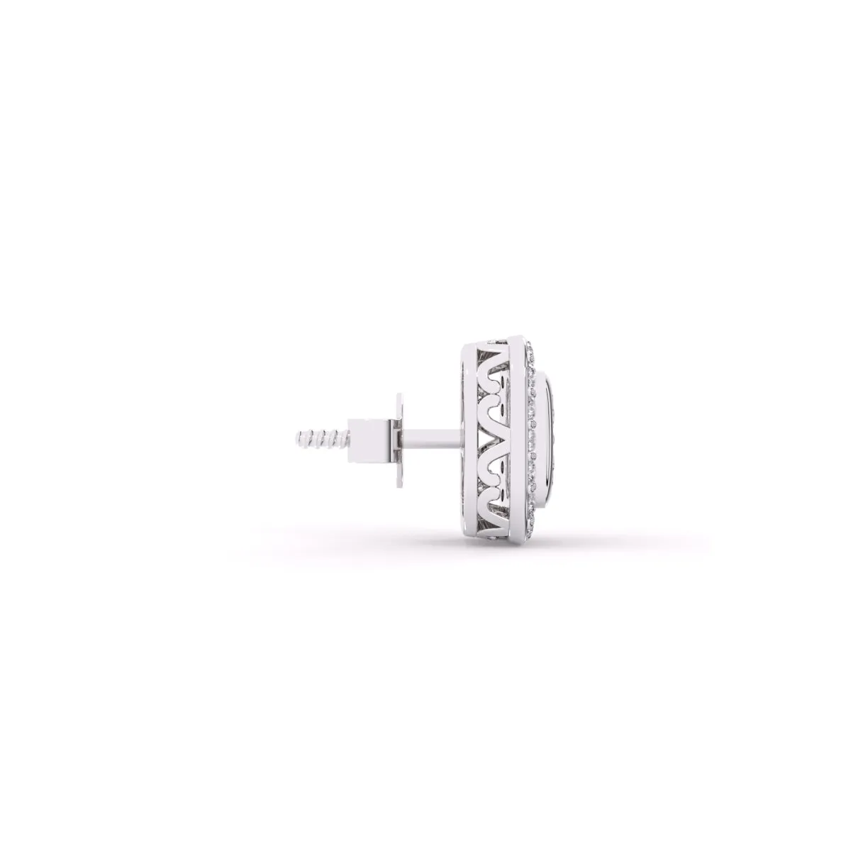 Classic Square Shaped Round Diamond Earrings