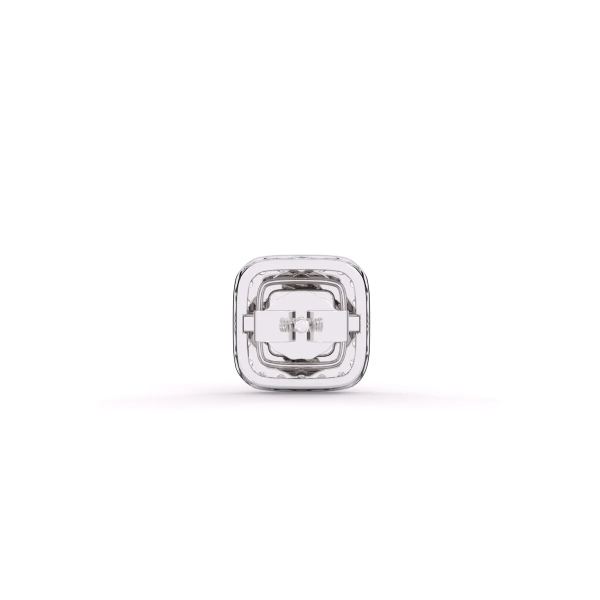 Classic Square Shaped Round Diamond Earrings