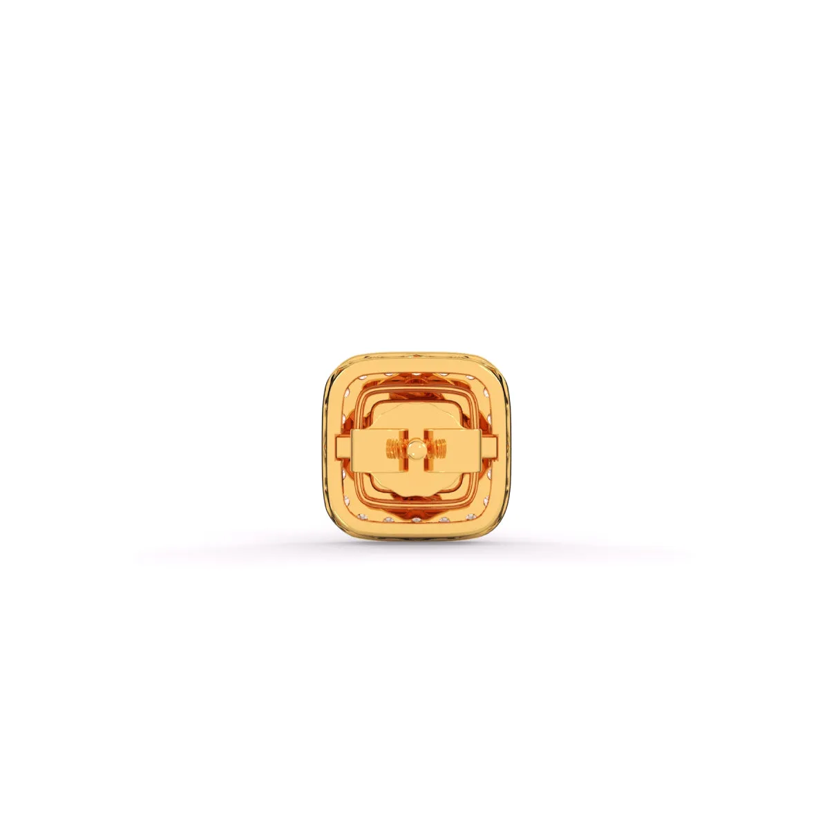 Classic Square Shaped Round Diamond Earrings